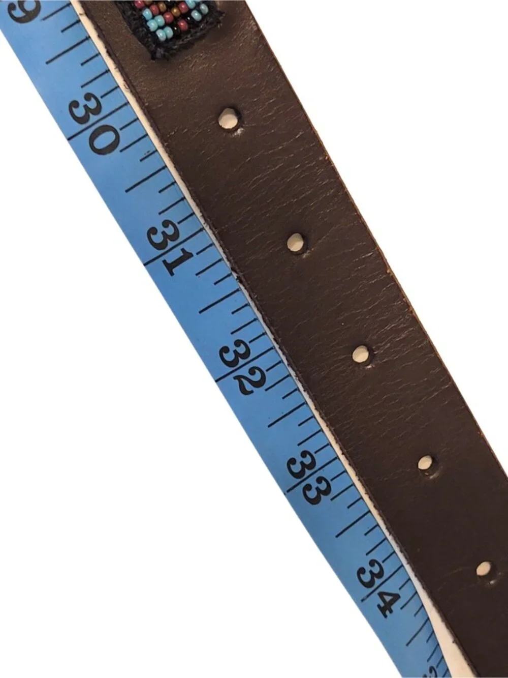 Lucky Brand Boho Beaded Leather Belt